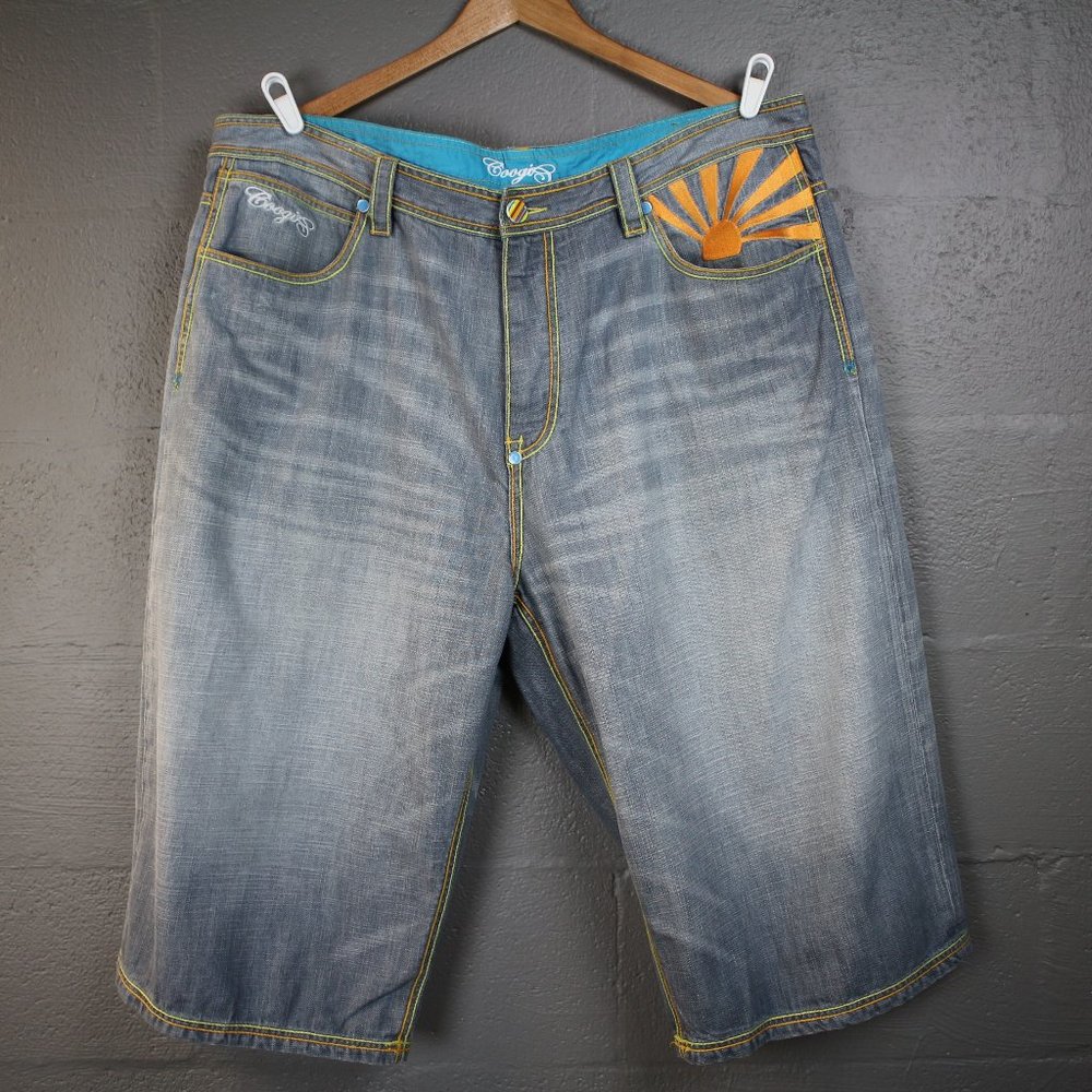 Coogi Vintage Jean Shorts Jorts Embroidered Rare Sz.44 Retro Hip Hop Rizz